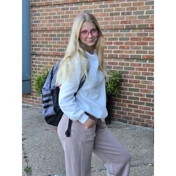 VISOONE Lightweight TR90 Blue Light Blocking Glasses Frame with Anti Glare Eye Protection for Women and Men RANE