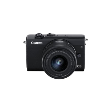 Canon EOS M200 Compact Mirrorless Digital Vlogging Camera with EF-M 15-45mm Lens, Vertical 4K Video Support, 3.0-inch Touch Panel LCD, Built-in Wi-Fi, and Bluetooth Technology, Black