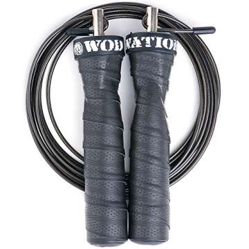 WOD Nation Attack Speed Jump Rope : Adjustable Jumping Ropes : Unique Two Cable Skipping Workout Sys...