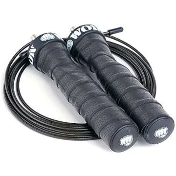 WOD Nation Attack Speed Jump Rope : Adjustable Jumping Ropes : Unique Two Cable Skipping Workout System : One Thick and One Light 11 Foot Cable : Perfect for Double Unders forHiit : Fits Men and Women