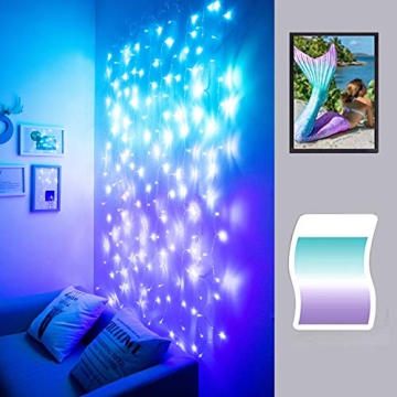 LED Curtain Lights - Turquoise & Lavender Twinkle Fairy Lights