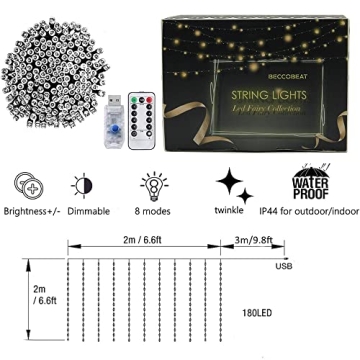 LED Curtain Lights - Turquoise & Lavender Twinkle Fairy Lights