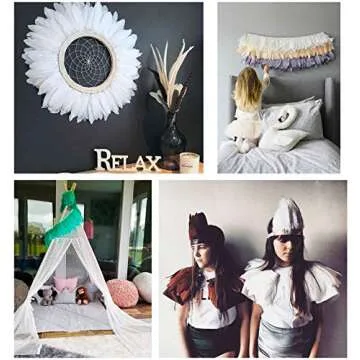 AWAYTR Natural 2 Yards Duck Goose Feather Trim Fringe