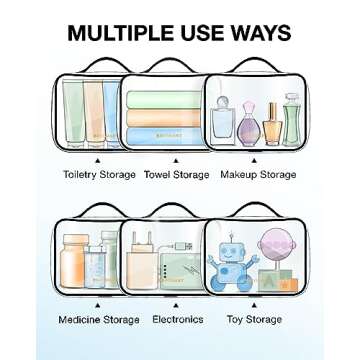 BAGSMART TSA Approved Clear Toiletry Bag, 2 Packs Quart Size Water Resistant Makeup Cosmetic Bags for Women, Airport Airline Travel Carry On Organizer with Handle Large Opening, Black