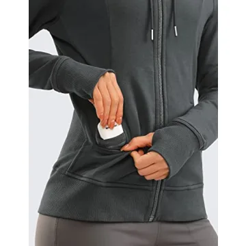 Comfortable CRZ YOGA Full Zip Hooded Sweatshirt for Women