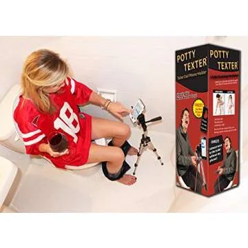 Potty Texter Bathroom Cell Phone Holder Hands Free Bathroom Texting, Funny Gifts for Teens & Unisex Gag Gift