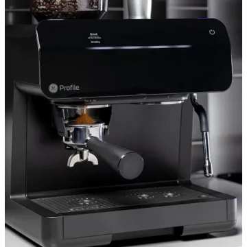 GE Semi Automatic Espresso Machine with Steam Frother in Black