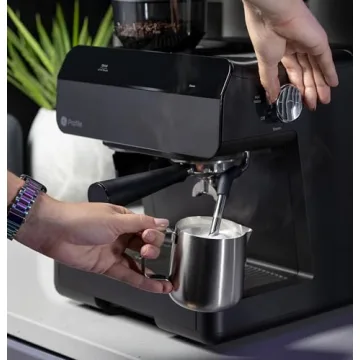 GE Semi Automatic Espresso Machine with Steam Frother in Black