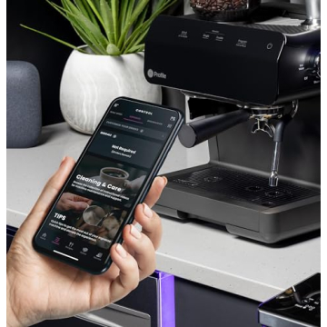 GE Semi Automatic Espresso Machine with Steam Frother in Black