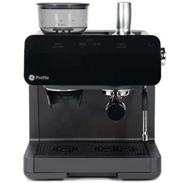 GE Semi Automatic Espresso Machine with Steam Frother in Black