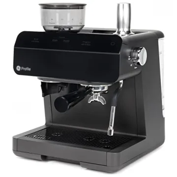 GE Semi Automatic Espresso Machine with Steam Frother in Black