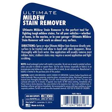 STAR BRITE Ultimate Mildew Stain Remover - Fast Acting Gel Spray Formula Stays On Stains Longer To R...