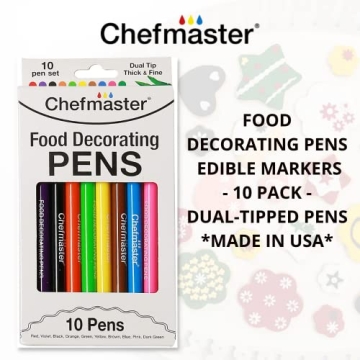 Chefmaster Edible Markers 10 Pack Dual-Tip Food Pens