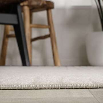 JONATHAN Y SCN100B-8 Skagen High-Low Minimalist Curve Geometric Indoor/Outdoor Area Rug, Modern, Contemporary, Geometric, Bohemian, Bedroom, Kitchen, Living Room, Non Shedding, Ivory/Cream, 8' x 10'