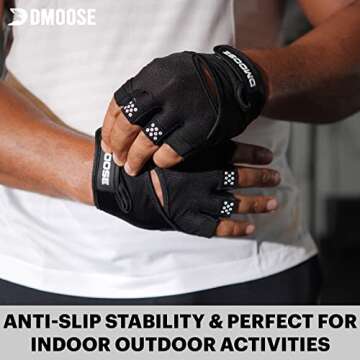 DMoose Workout Gloves - Gym Gloves for Weightlifting, Training, Pull-ups, and Fitness - Weight Lifting Gloves for Men & Women - with or Without Wrist Support - Breathable Lifting Training Gloves