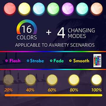 AEROQUEST Pool Toys，4 Packs Led Beach Ball Toy with 16 Colors Lights and 4 Light Modes, Pool Beach...