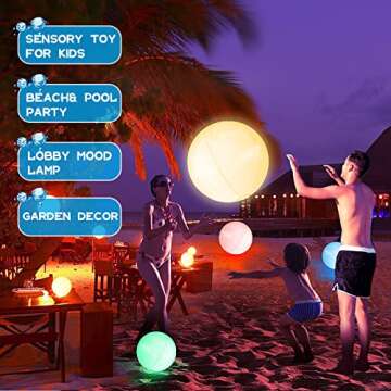 AEROQUEST 4 Pack LED Beach Ball Toys for Parties