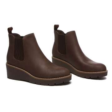 Stylish Athlefit Chelsea Wedge Boots for Women