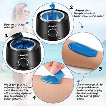 Easkep Waxing Kit With Adjustable Heat Wax Warmer