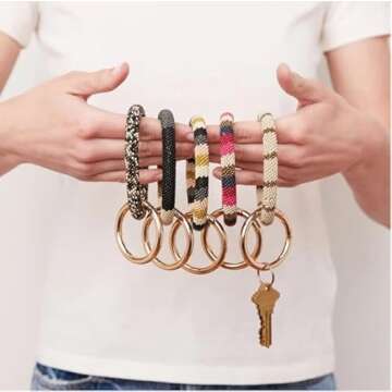 INK + ALLOY Women's Bohemian Chloe Key Ring Bracelet