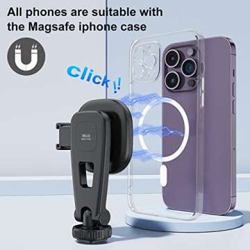 VRIG MG-03 Magnetic Phone Tripod Mount,Tripod Mount for Magsafe w Cold Shoe for iPhone 14.13.12 Series,Magnetic Ring Compatible with All Phones & All Cases,360° Rotation,for Tripods,Cameras