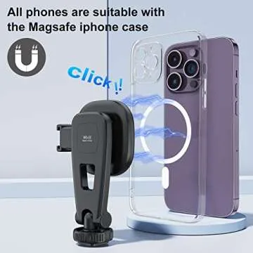 VRIG MG-03 Magnetic Phone Tripod Mount,Tripod Mount for Magsafe w Cold Shoe for iPhone 14.13.12 Series,Magnetic Ring Compatible with All Phones & All Cases,360° Rotation,for Tripods,Cameras