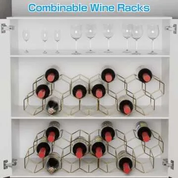 Elegant Buruis 9-Bottle Countertop Wine Rack, Gold
