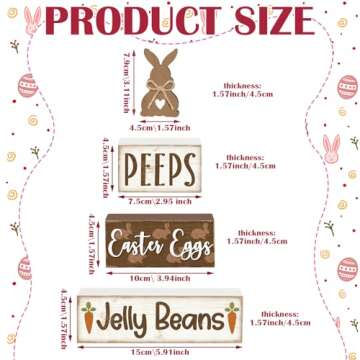 Motionchic 4 Pcs Easter Table Decorations Easter Wooden Table Sign Religious Wood Table Centerpiece ...