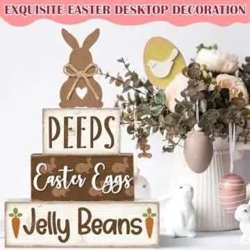 Easter Wooden Table Sign Set for Spring Decor