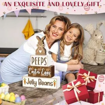 Easter Wooden Table Sign Set for Spring Decor