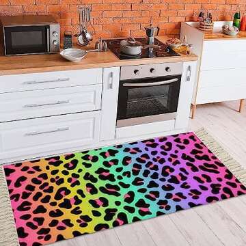 Boho Kid Playroom Rug with Colorful Tassels for Home