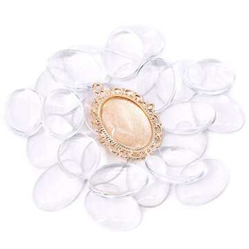 Glarks 70Pcs Oval Pendant Set for Crafting Jewelry