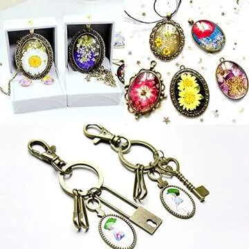 Glarks 70Pcs Oval Pendant Set for Crafting Jewelry