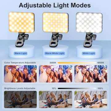 Glisiol Selfie Light - 3000mAh Rechargeable LED Clip Light