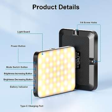 Glisiol Selfie Light - 3000mAh Rechargeable LED Clip Light