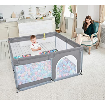 Todale Playpen - Safe 50"×50" Indoor Outdoor Play Yard