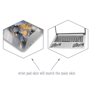 Charming Laptop Skin Sticker Decal Cover - Blue Silver Flower, Perfect for 11.6" to 15.6" Laptops wi...