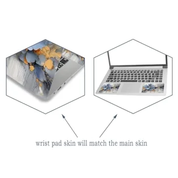 Charming Laptop Skin Sticker Decal Cover - Blue Silver Flower, Perfect for 11.6" to 15.6" Laptops wi...