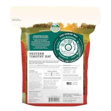 Oxbow Animal Health Western Timothy Hay - All Natural Hay for Rabbits, Guinea Pigs, Chinchillas, Ham...
