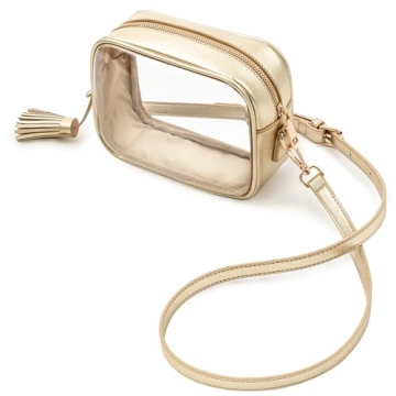 Yarnic Clear Bag Stadium Approved, PVC Clear Crossbody Purse Small Clear Crossbody Bag with Adjustab...