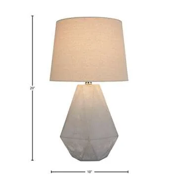 Rivet Mid Century Modern Diamond Cut Concrete Table Lamp