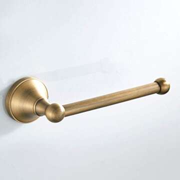 Flybath Toilet Paper Holder and Oval Towel Ring Set Wall Mounted Bathroom Accessories Antique Brass ...