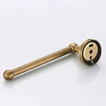 Flybath Toilet Paper Holder and Oval Towel Ring Set Wall Mounted Bathroom Accessories Antique Brass (Brushed Bronze)