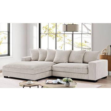 Luxe Oversized Two-Piece Sectional Couch with Chaise