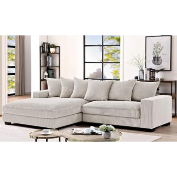 Luxe Oversized Two-Piece Sectional Couch with Chaise