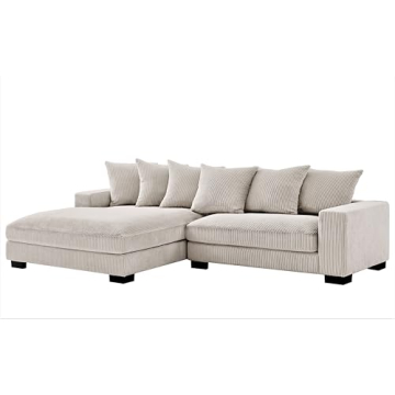 Luxe Oversized Two-Piece Sectional Couch with Chaise