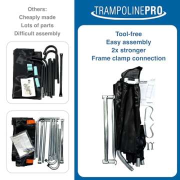 Trampoline Pro The Original Trampoline Slide and Climber Universal Trampoline Ladder Alternative Heavy Duty Steel Construction Fold and Stow Safely Easy to Climb & Slide (Trampoline Slide)