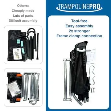 Trampoline Pro The Original Trampoline Slide and Climber Universal Trampoline Ladder Alternative Heavy Duty Steel Construction Fold and Stow Safely Easy to Climb & Slide (Trampoline Slide)