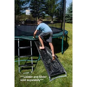 Trampoline Pro The Original Trampoline Slide and Climber Universal Trampoline Ladder Alternative Heavy Duty Steel Construction Fold and Stow Safely Easy to Climb & Slide (Trampoline Slide)