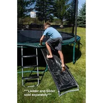 Trampoline Pro The Original Trampoline Slide and Climber Universal Trampoline Ladder Alternative Heavy Duty Steel Construction Fold and Stow Safely Easy to Climb & Slide (Trampoline Slide)